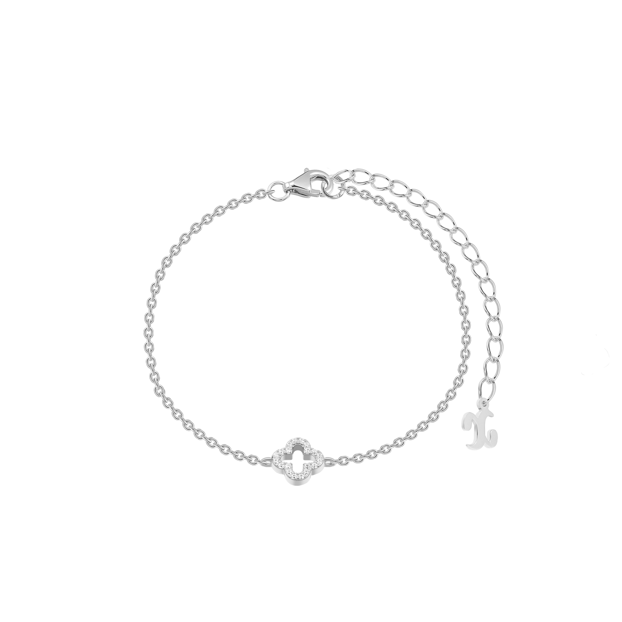 xenox-clover-armband-925-sterlingsilber-rhodiniert-mit-zirkonia-kleeblatt image 1
