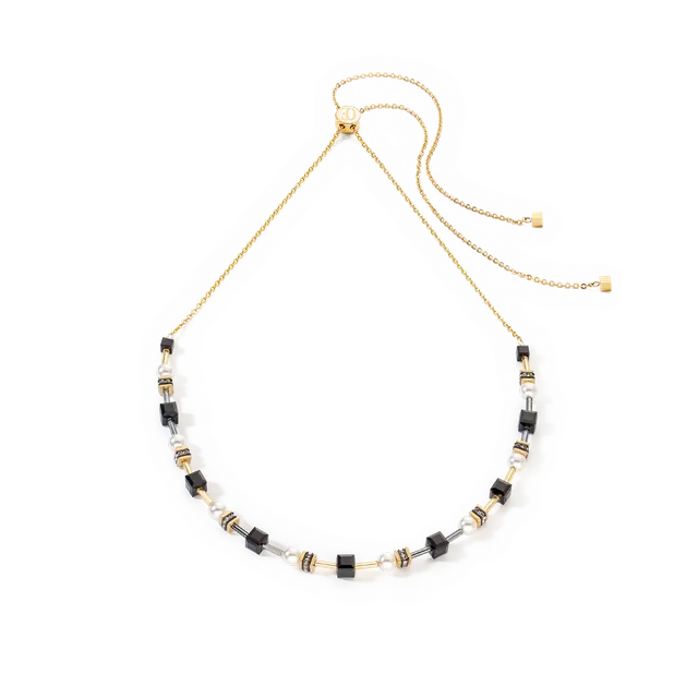 coeur-de-lion-halskette-mysterious-cubes-pearls-gold-schwarz image 1