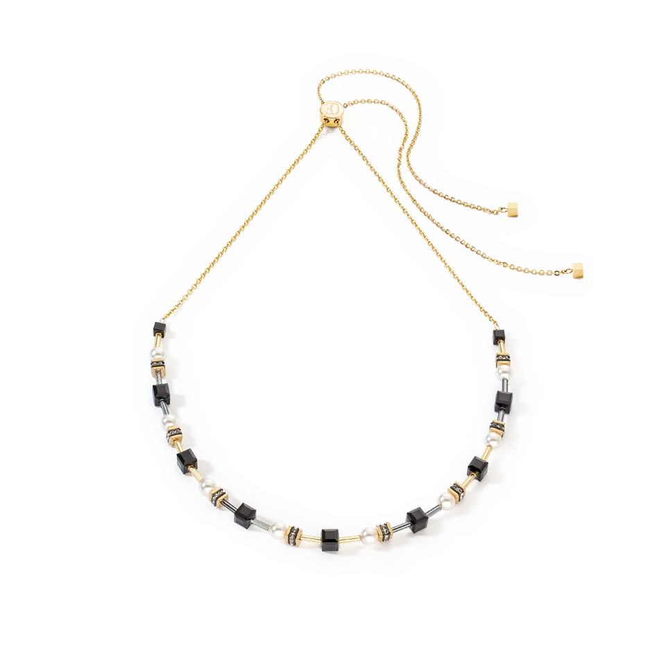 coeur-de-lion-halskette-mysterious-cubes-pearls-gold-schwarz image 1