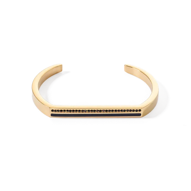 coeur-de-lion-armreif-cuff-square-stripes-gold-schwarz image 1