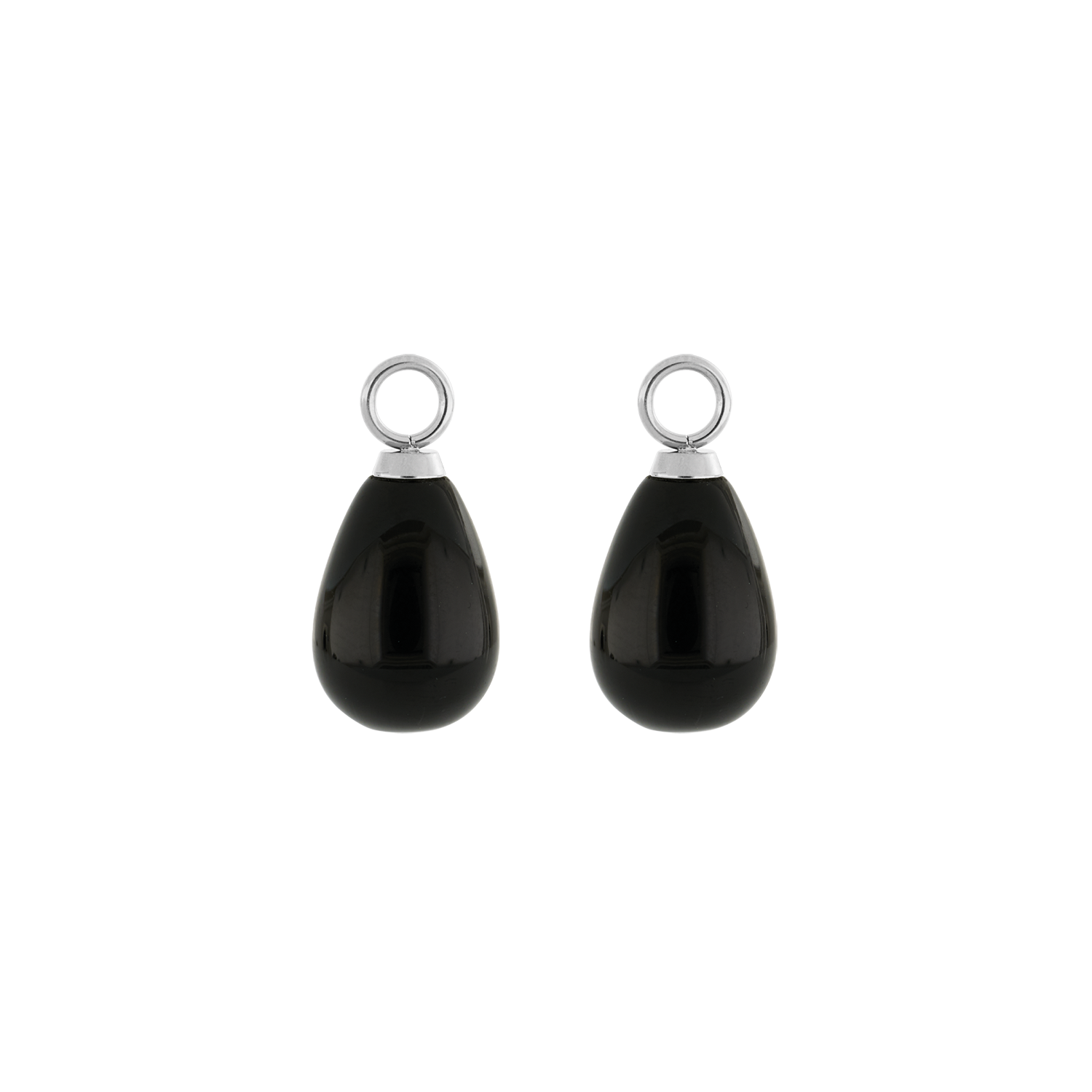 coeur-de-lion-ear-me-up-charm-tropfen-silber-schwarz-paar image 1
