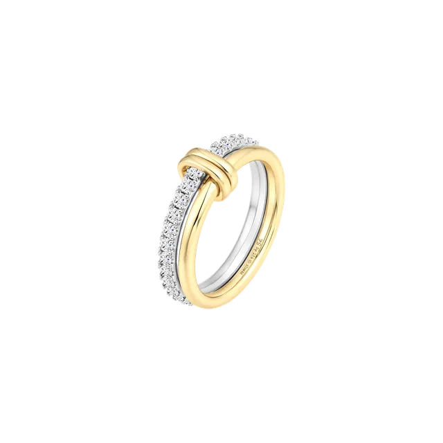 xenox-mira-ring-925-sterlingsilber-bicolor-mit-zirkonia-und-18k-vergoldung image 1