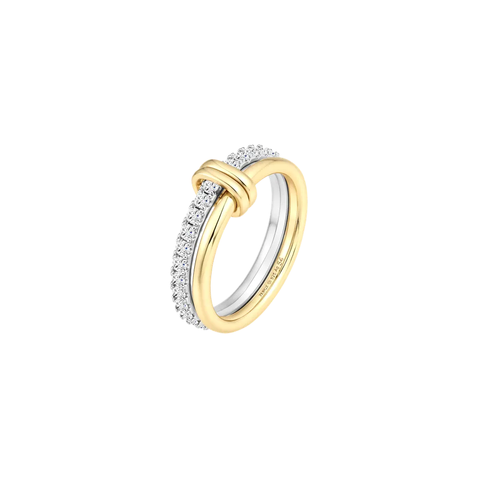 xenox-mira-ring-925-sterlingsilber-bicolor-mit-zirkonia-und-18k-vergoldung image 1