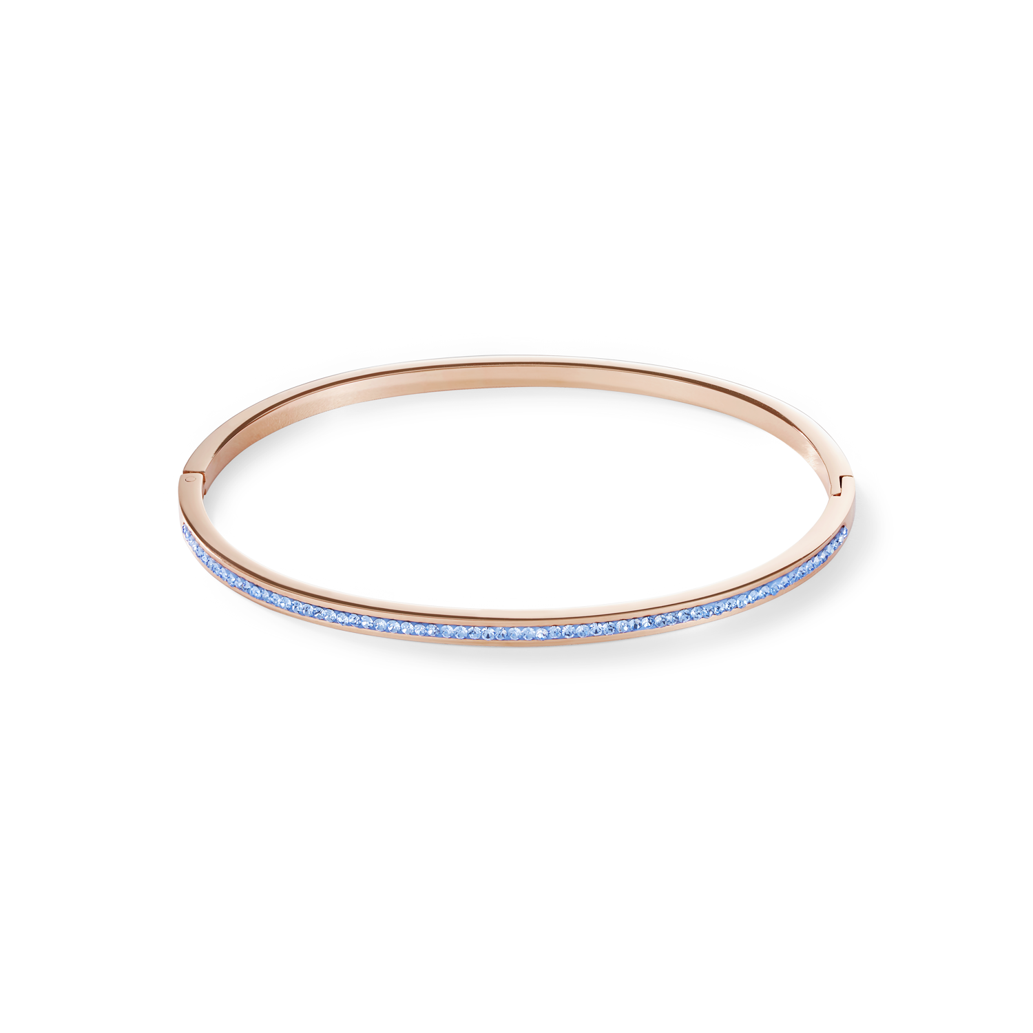 coeur-de-lion-armreif-schmal-edelstahl-rosegold-kristalle-pav-hellblau-17-cm image 1