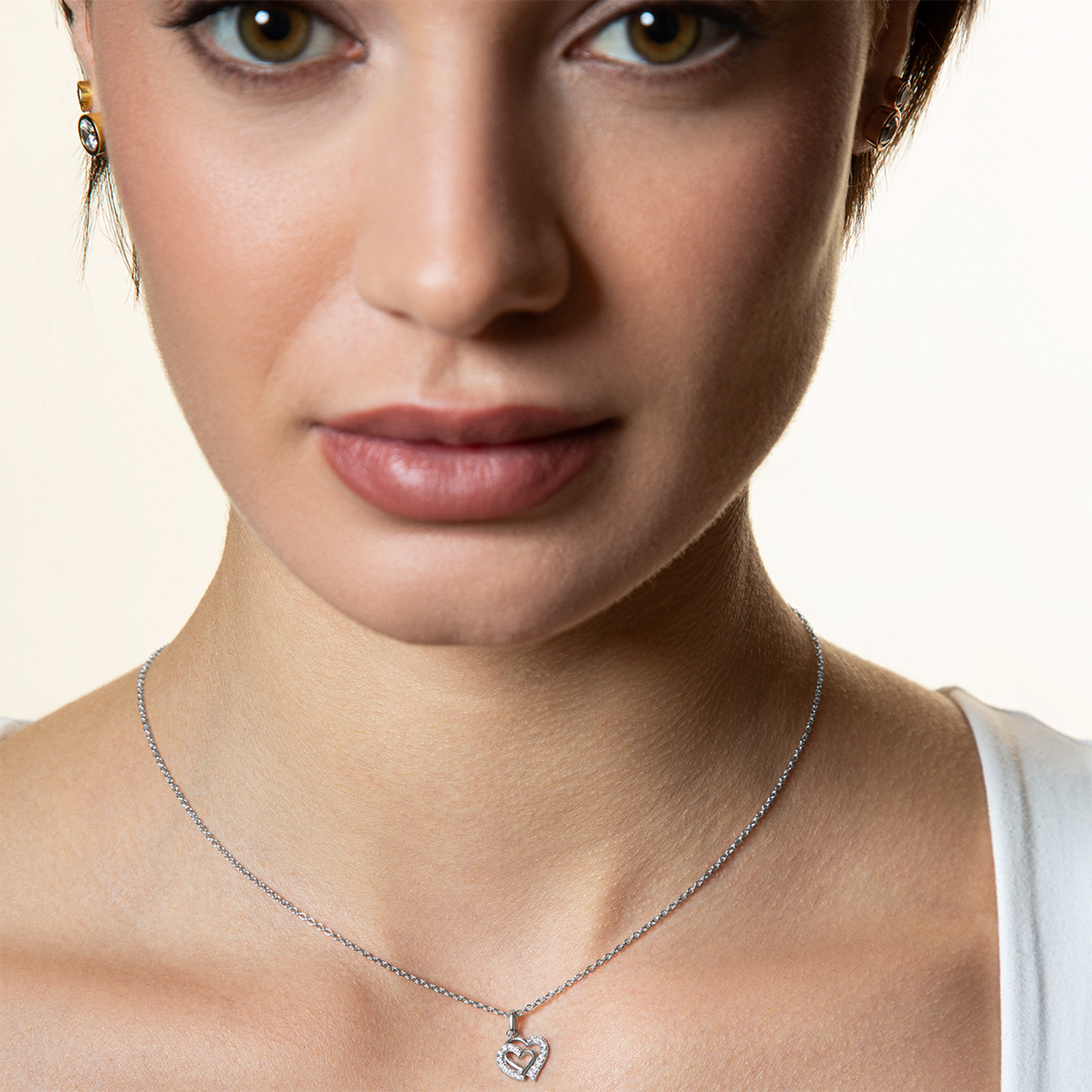 xenox-love-story-halskette-925-sterlingsilber-rhodiniert-mit-doppel-herz-zirkoni image 3