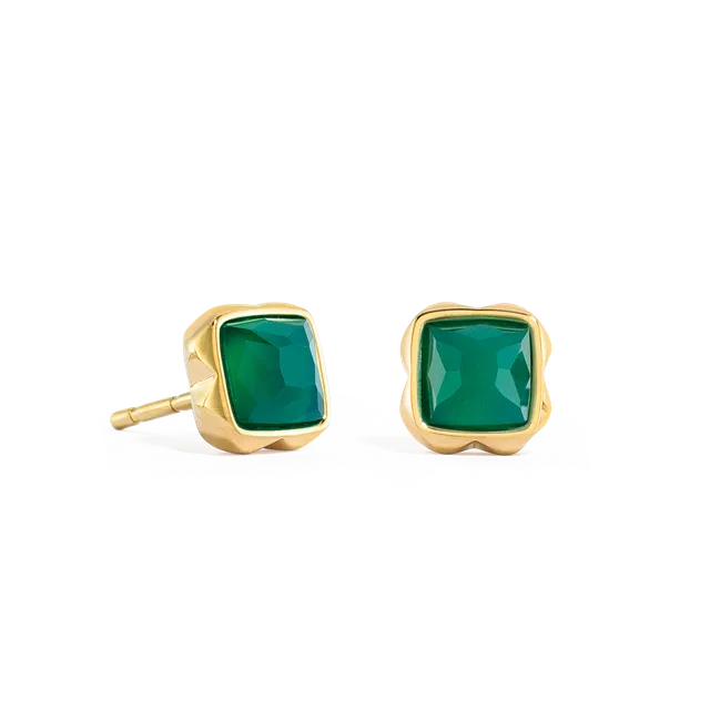 coeur-de-lion-birthstone-mai-ohrstecker-gr-ner-achat-gold image 1