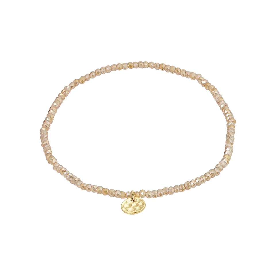 pilgrim-indie-armband-pfirsich-gold-plated-mit-glasperlen-17-cm image 1