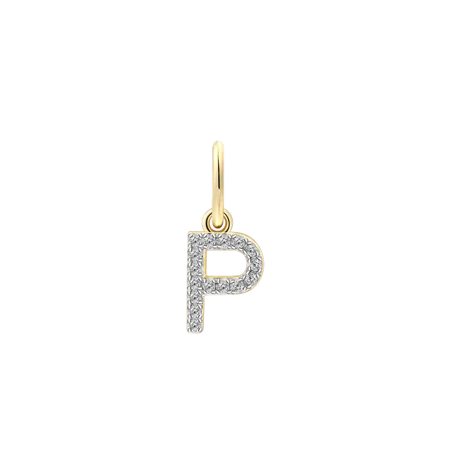 xenox-p-letter-charm-925-sterlingsilber-18k-vergoldet image 1