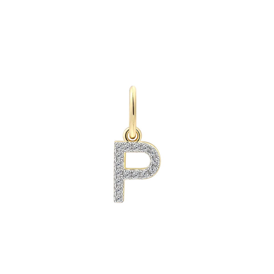 xenox-p-letter-charm-925-sterlingsilber-18k-vergoldet image 1