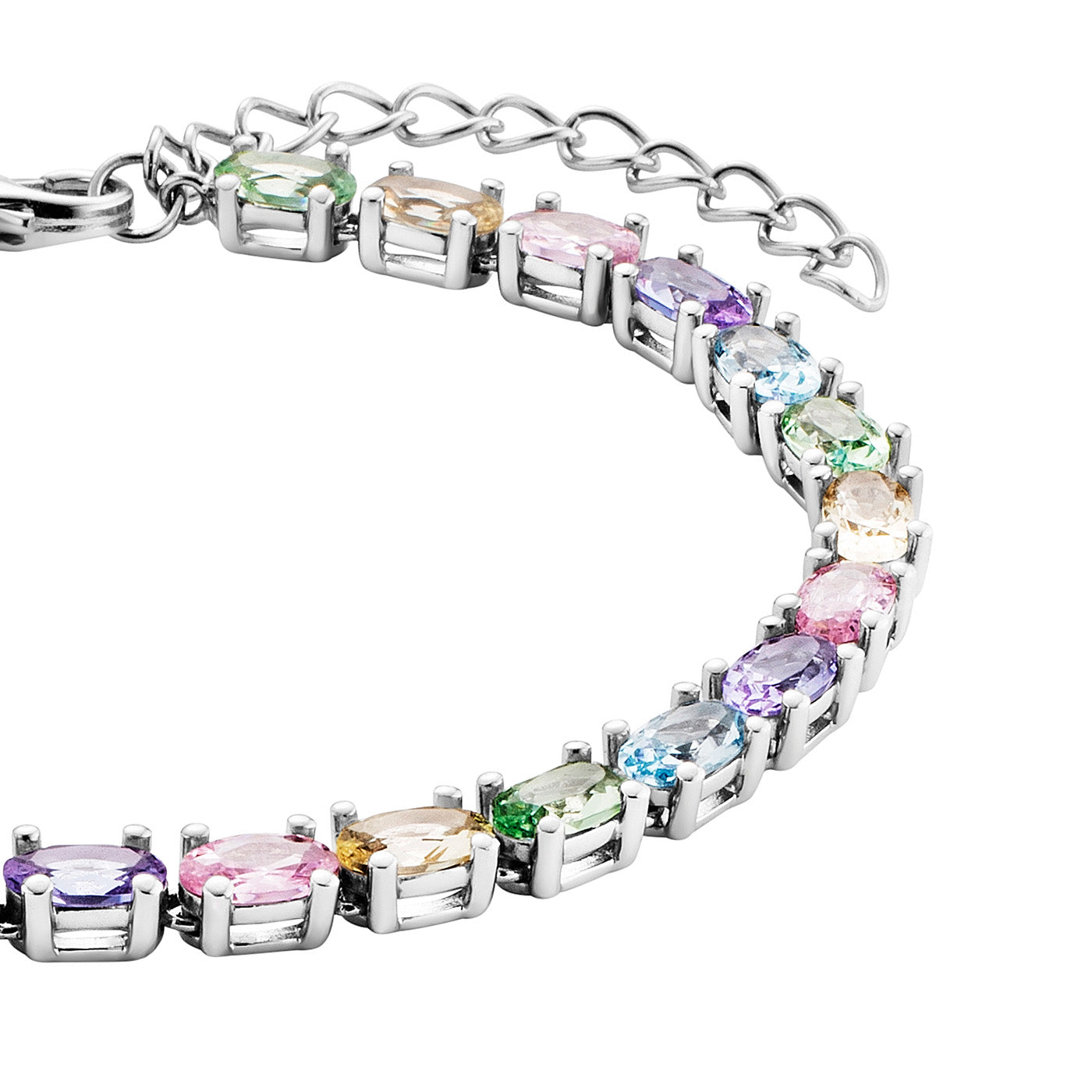 julie-julsen-tennisarmband-crystal-line-silber-rhodiniert-mit-28-bunten-zirkonia image 5