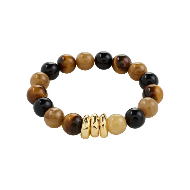 pilgrim-unfold-armband-tigerauge-braun-goldplattiert image 1