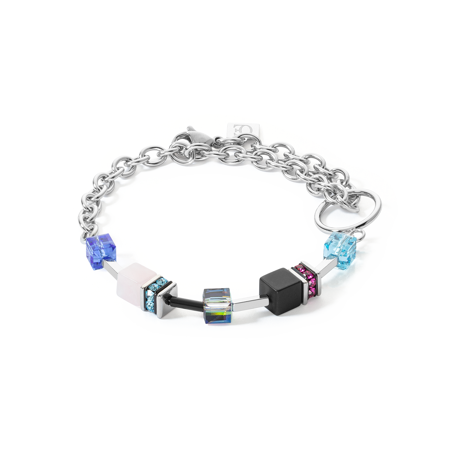 coeur-de-lion-geocube-iconic-precious-chain-armband-silber-multicolor image 1