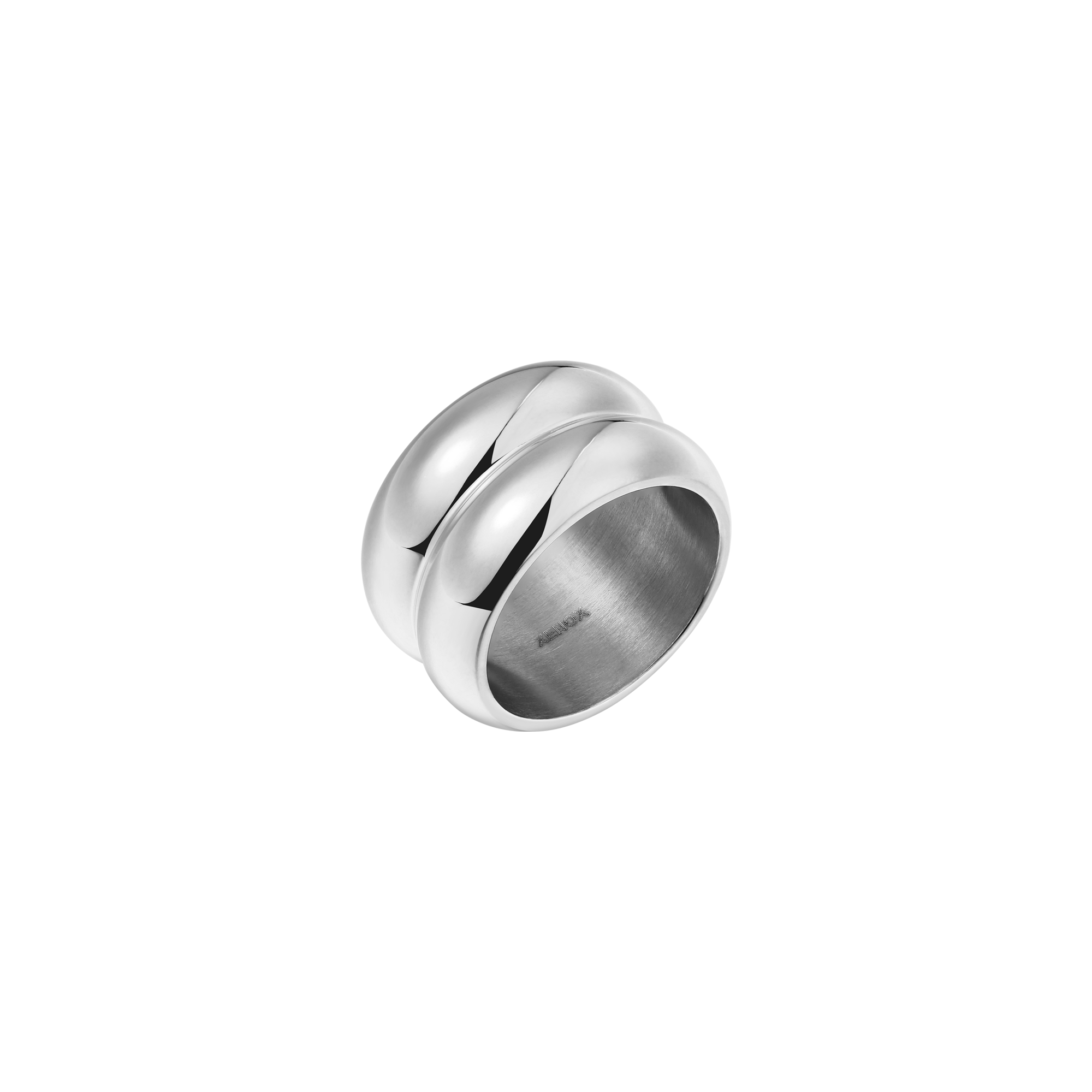xenox-frame-duo-ring-edelstahl-silberfarben-beschichtet image 1