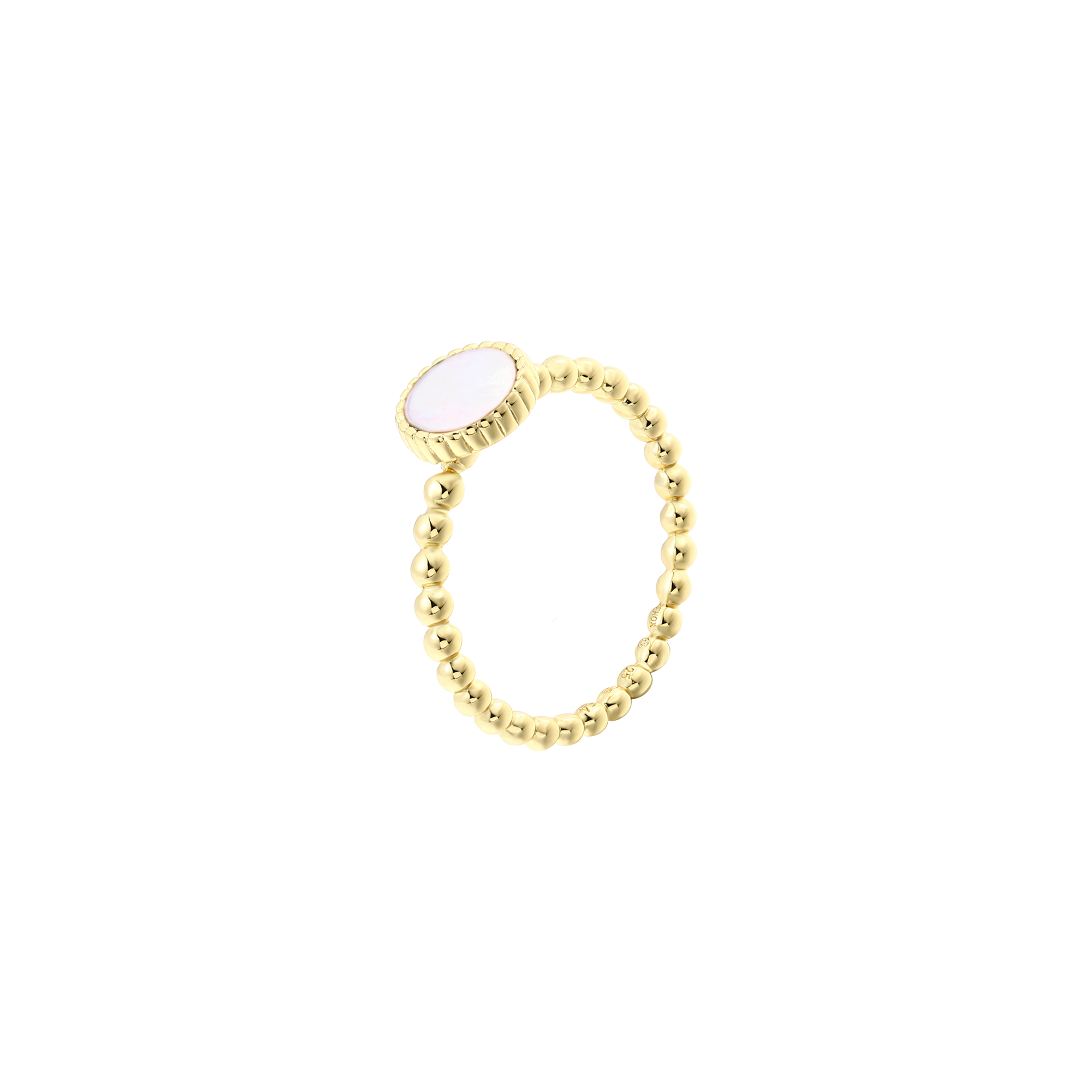 xenox-orbit-ring-925-sterlingsilber-18k-vergoldet-mit-perlmutt-stein image 1