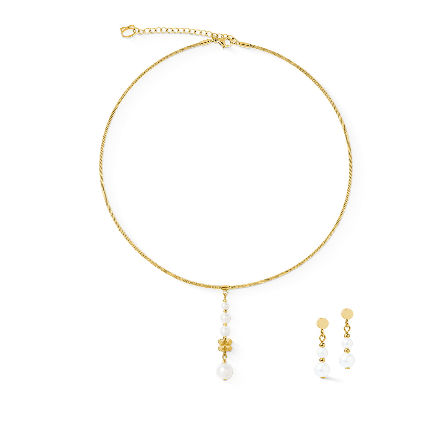 coeur-de-lion-pearl-spikes-drop-halskette-gold-mit-s-wasserperlen image 3