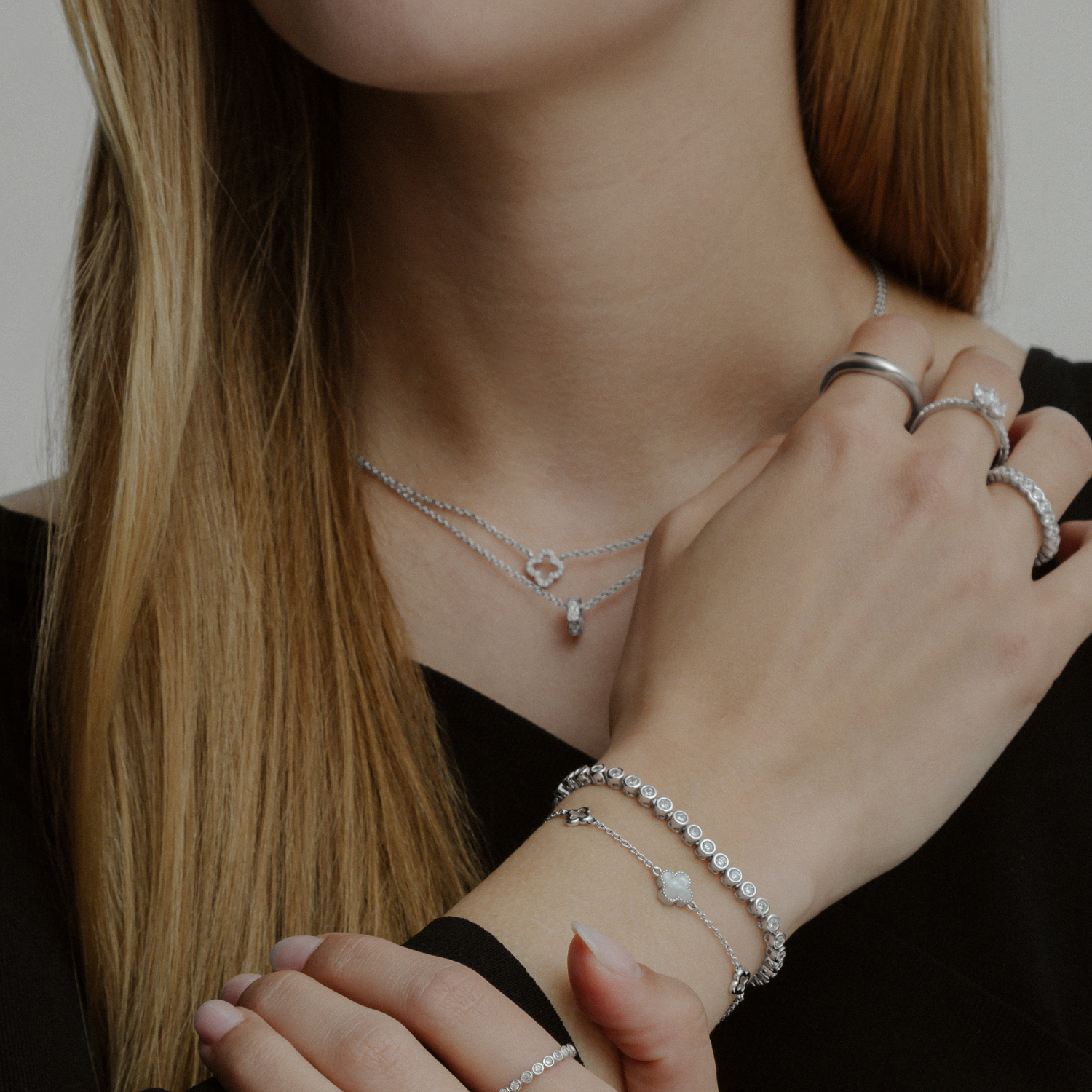 xenox-clover-xs10090-halskette-925-sterlingsilber-rhodiniert-mit-zirkonia image 3