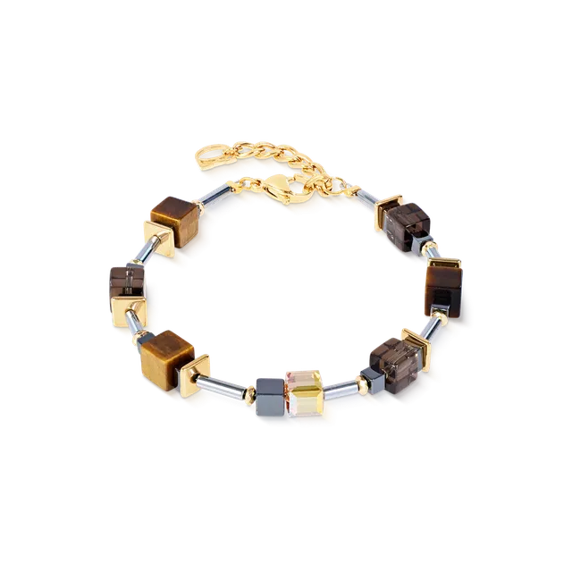coeur-de-lion-geocube-cube-duet-armband-earth-gold-17-5-cm-3-cm-braun image 1
