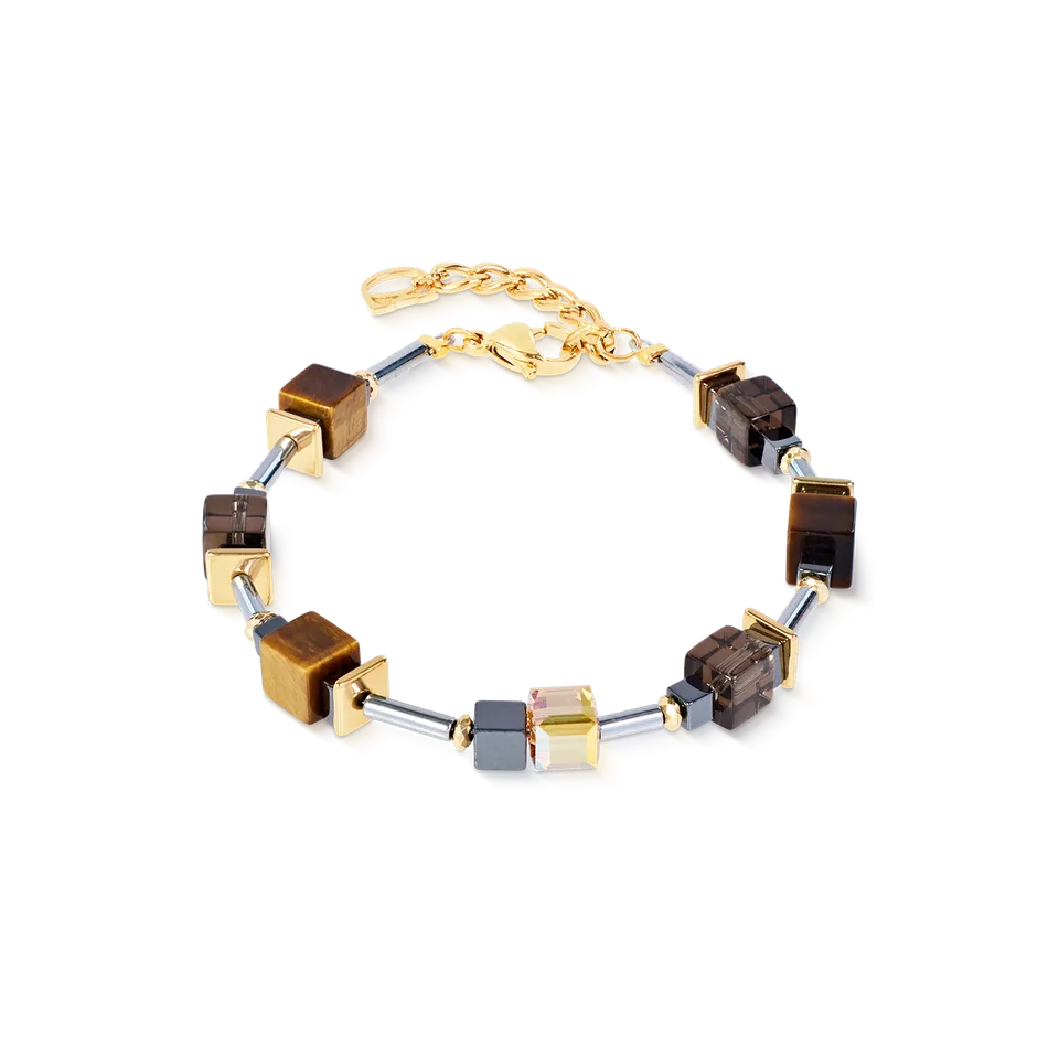 coeur-de-lion-geocube-cube-duet-armband-earth-gold-17-5-cm-3-cm-braun image 1