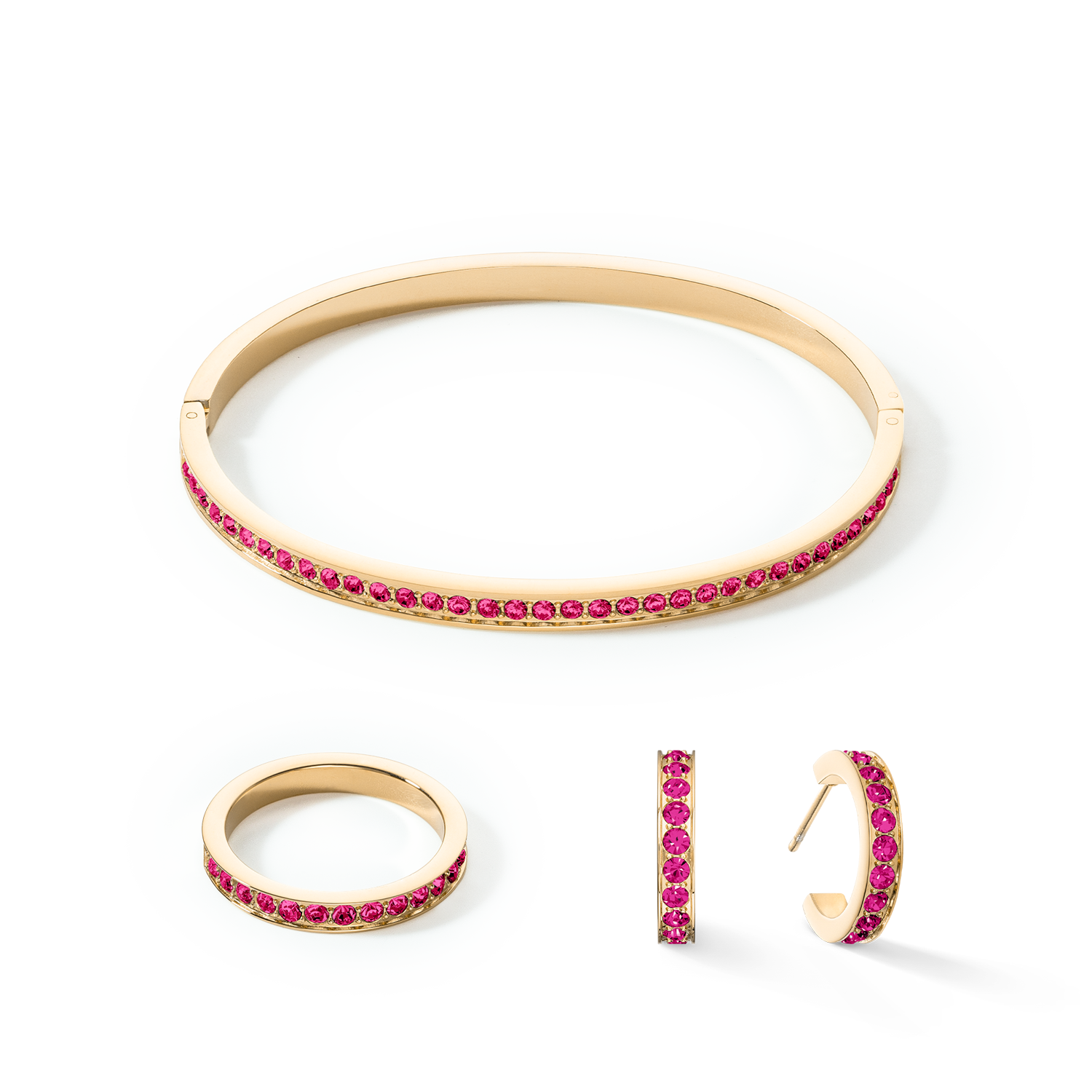 coeur-de-lion-armreif-edelstahl-kristalle-gold-pink-17-cm image 3