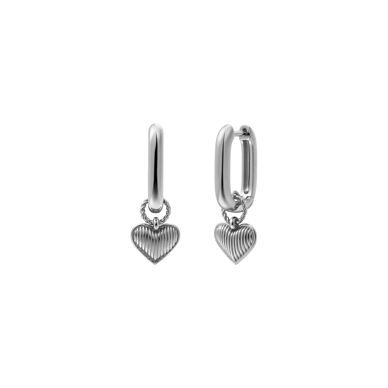 xenox-heartbeat-ohrringe-925-sterlingsilber-rhodiniert-mit-herzanh-nger image 1