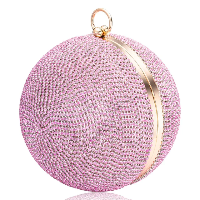julie-julsen-disco-bag-handtasche-pink-kugel-clutch-mit-zirkonia image 1