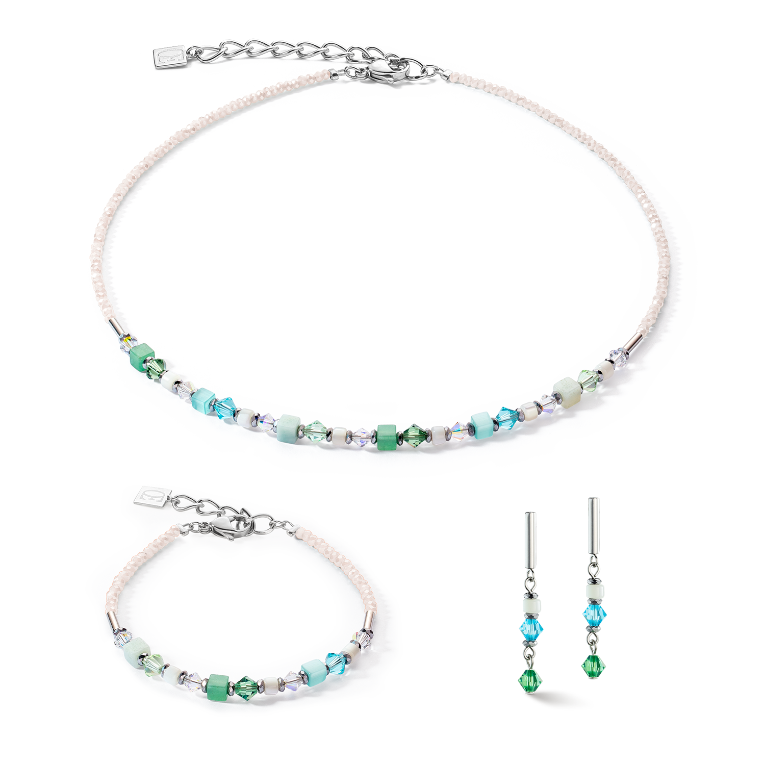 coeur-de-lion-princess-shape-mix-ohrringe-mintgr-n image 3