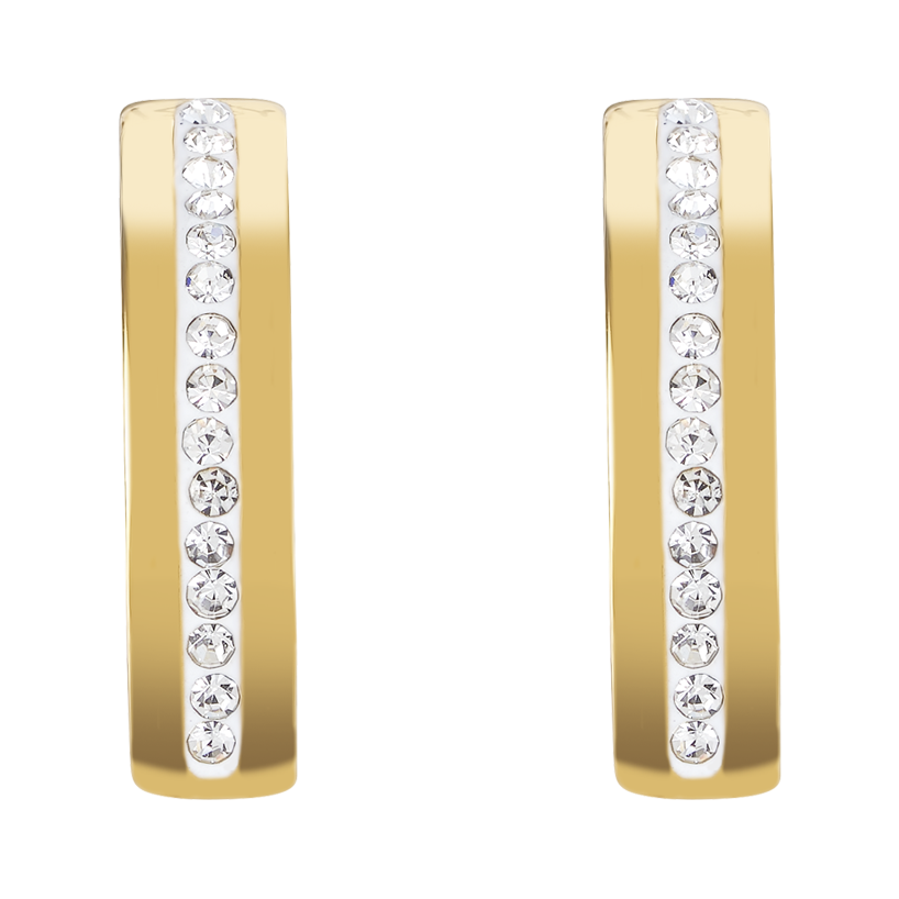coeur-de-lion-ohrstecker-edelstahl-gold-kristall-pav-streifen image 2