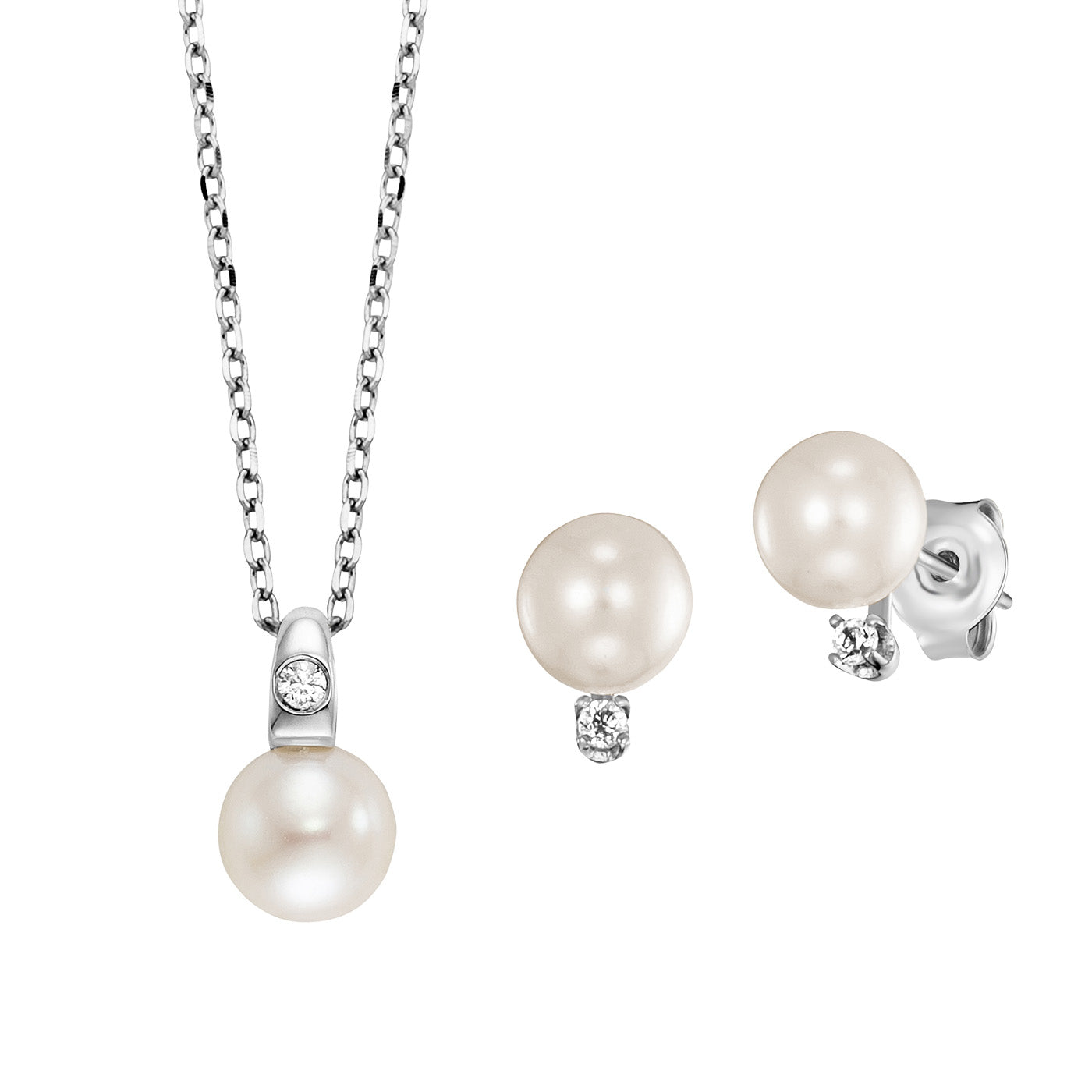julie-julsen-pearls-schmuckset-silber-mit-s-wasserperlen-und-zirkonia image 1