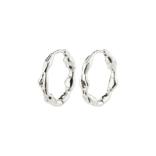 pilgrim-zion-creolen-medium-organisch-geformt-versilbert image 1