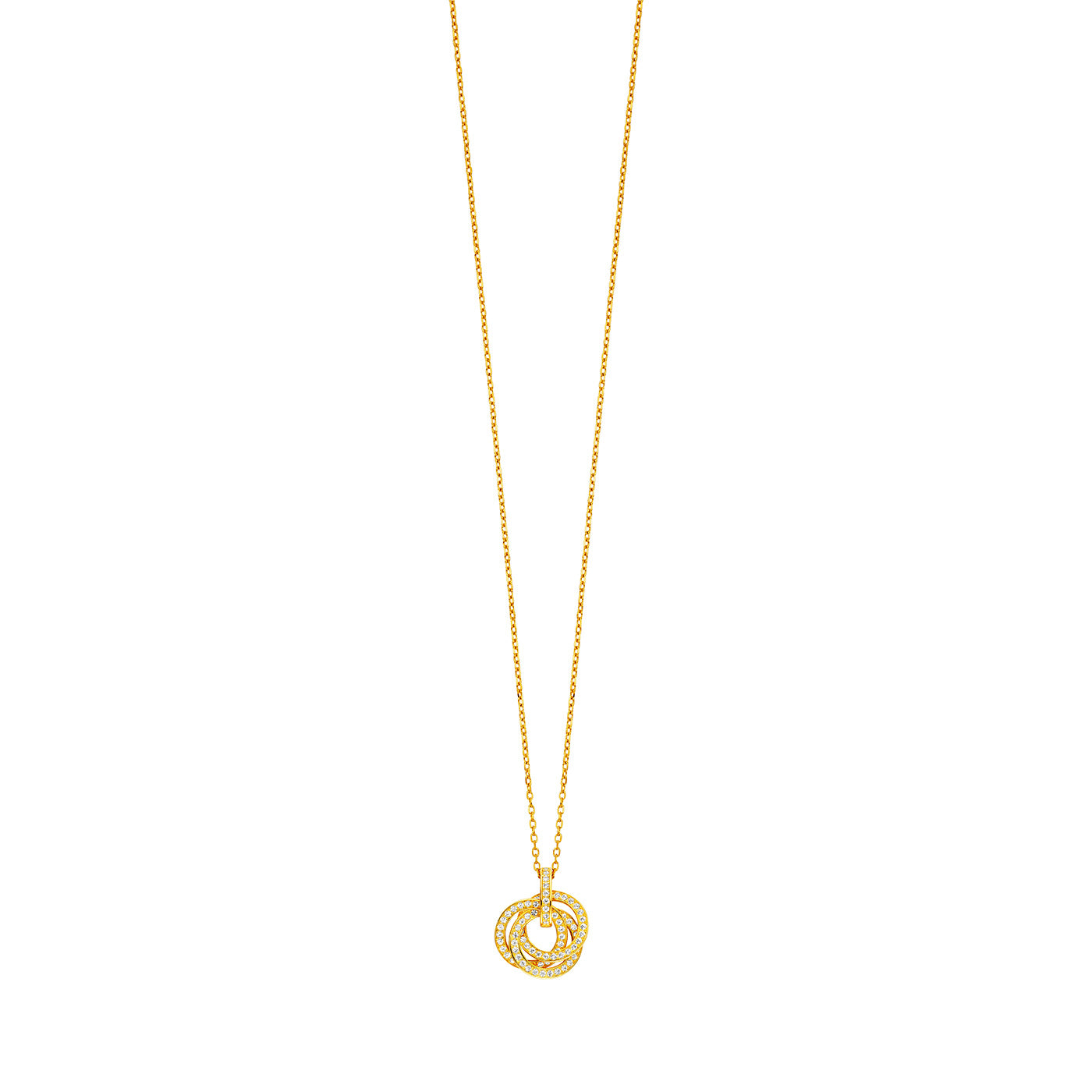 julie-julsen-kette-mit-anh-nger-3-rings-vergoldet-mit-87-zirkonia image 4