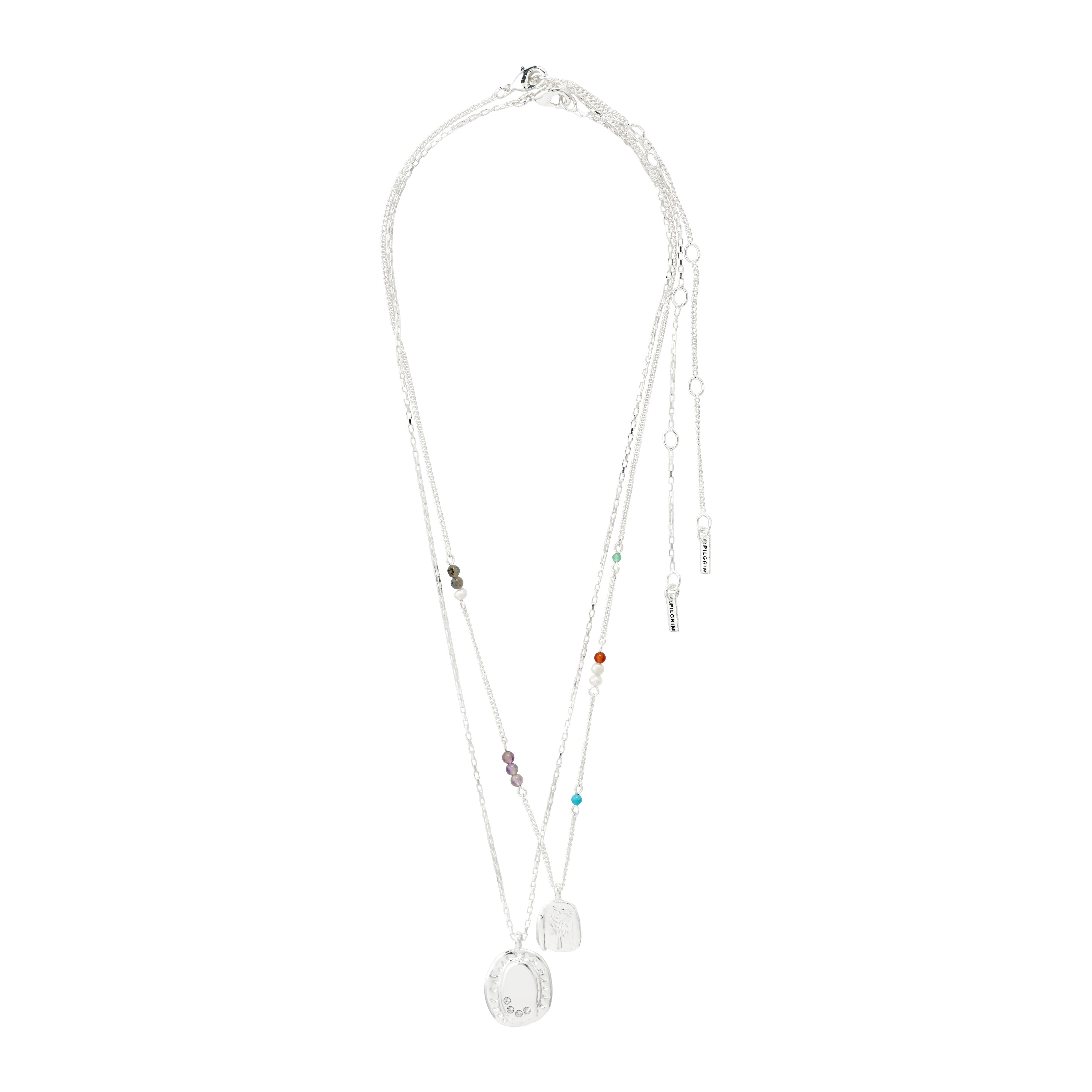 pilgrim-here-2-in-1-ketten-set-versilbert-mit-perle-und-kristall image 4