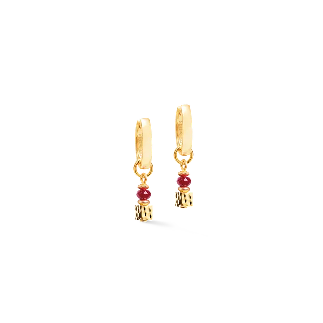 coeur-de-lion-creolen-hammered-cube-ruby-gold-3-cm image 1