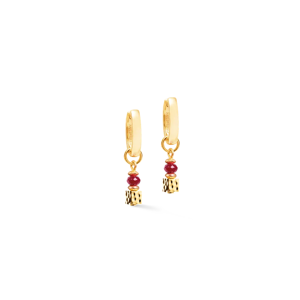 coeur-de-lion-creolen-hammered-cube-ruby-gold-3-cm image 1