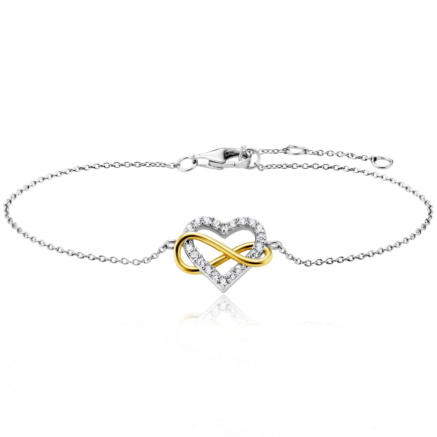 julie-julsen-armband-infinity-heart-bicolor-mit-20-wei-en-zirkonia image 1