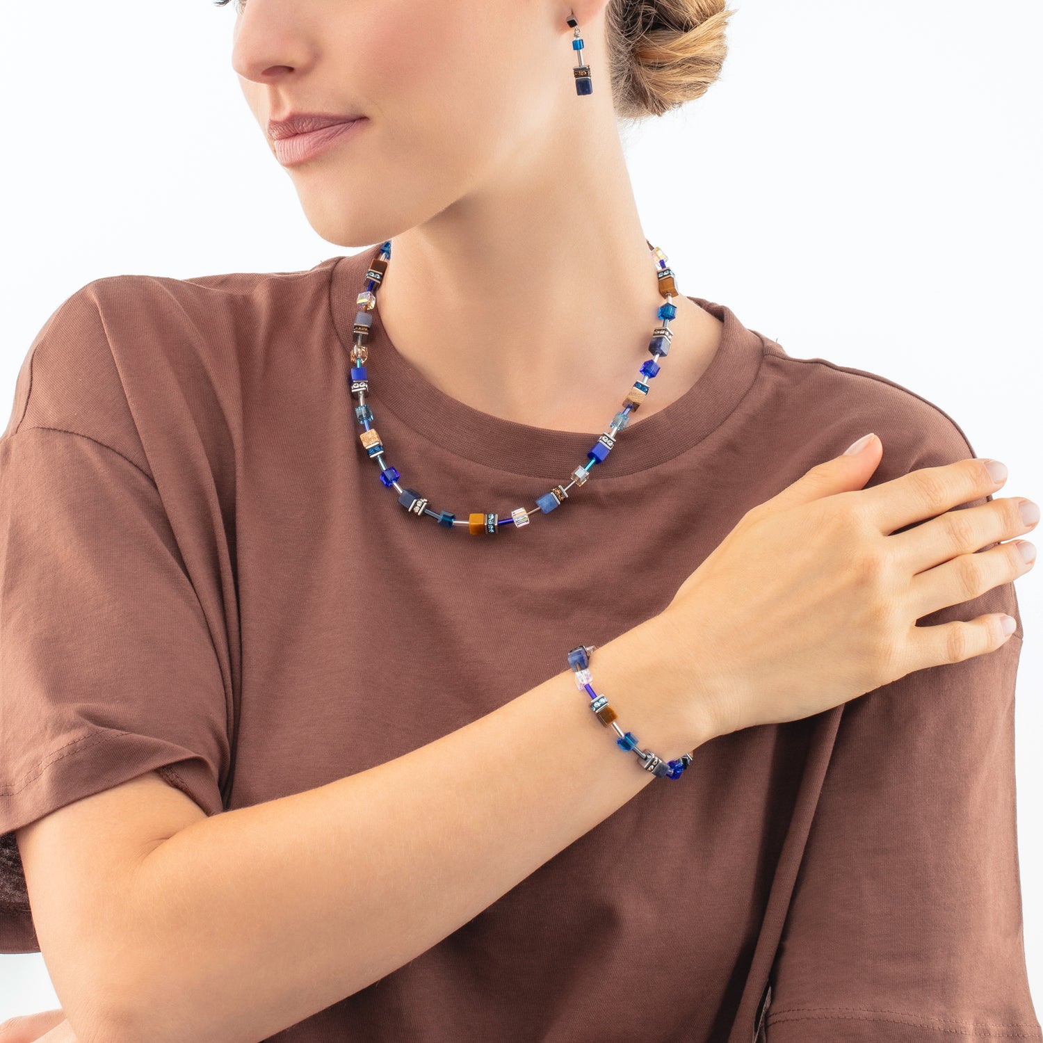coeur-de-lion-geocube-iconic-precious-armband-blau-braun image 4