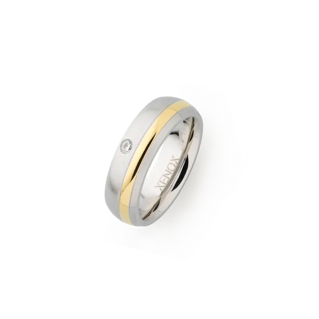 xenox-partnerring-x1681-aus-edelstahl-mit-zirkonia-stein image 1