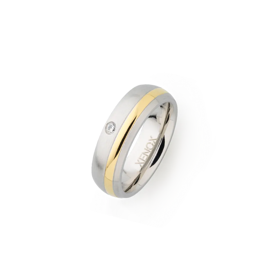 xenox-partnerring-x1681-aus-edelstahl-mit-zirkonia-stein image 1