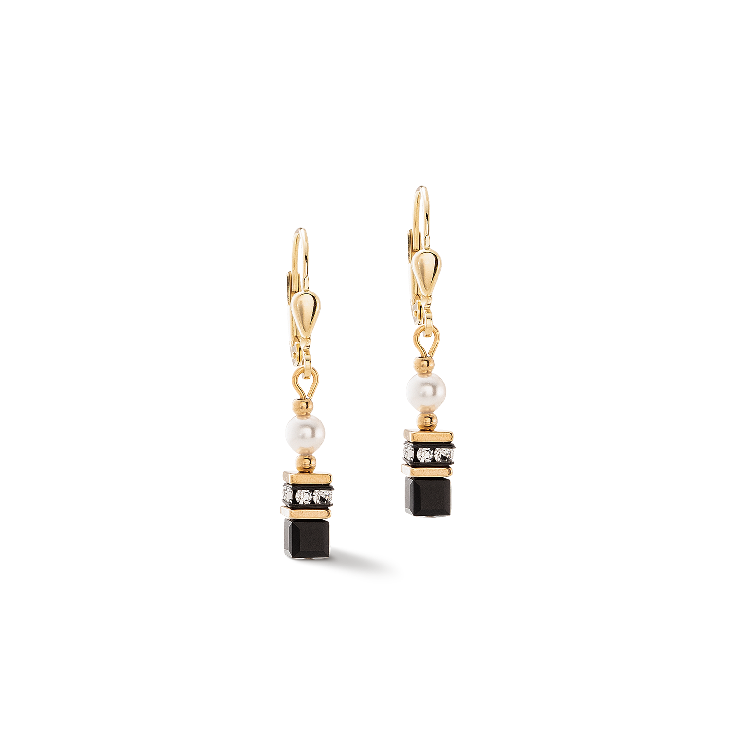 coeur-de-lion-sparkling-princess-ohrringe-gold-schwarz-kristalle image 1