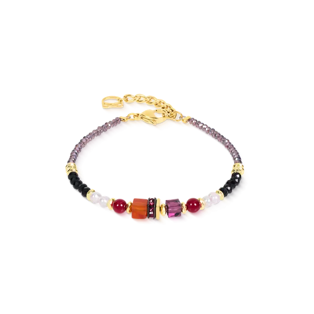 coeur-de-lion-iconic-collection-armband-atelier-ember-gold-rot-17-5-3-cm image 1