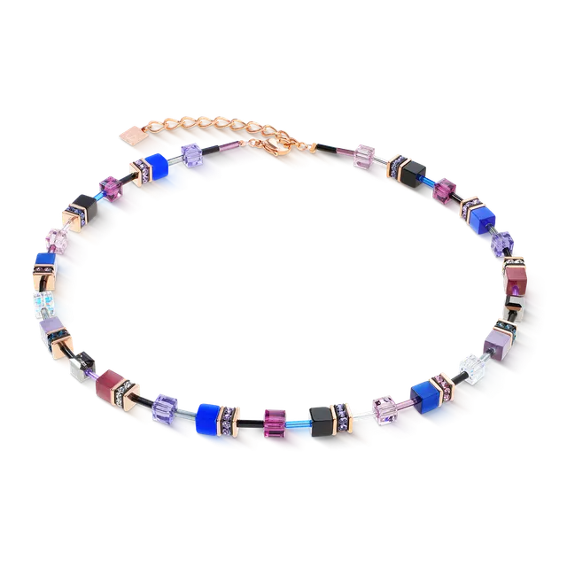 coeur-de-lion-geocube-iconic-halskette-blue-moon-ros-gold-blau-lila-mit-kristall image 1