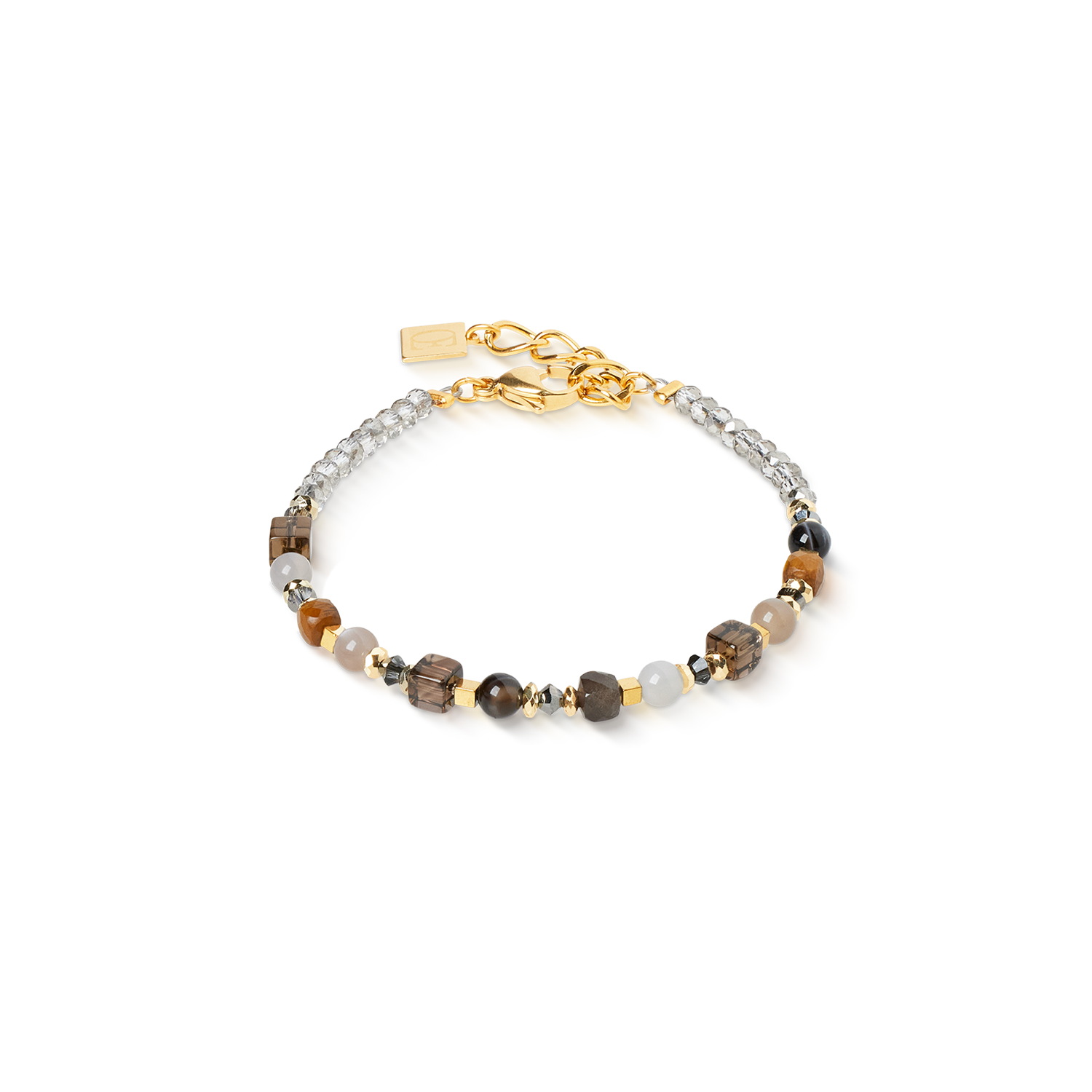 coeur-de-lion-shape-mix-spikes-smoky-glow-armband-gold-braun image 1
