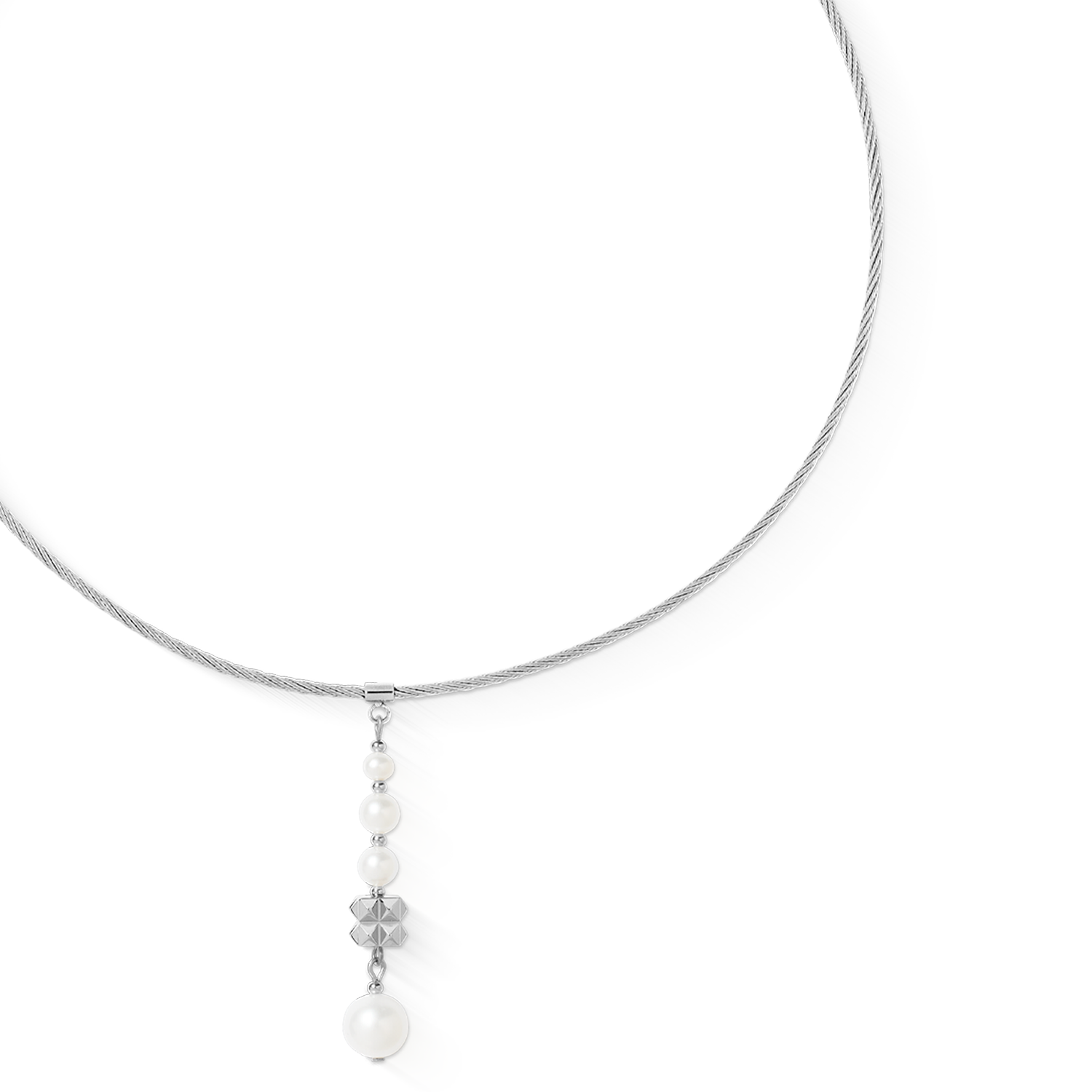 coeur-de-lion-pearl-spikes-drop-halskette-silber-mit-s-wasserperle-0-8-cm image 2