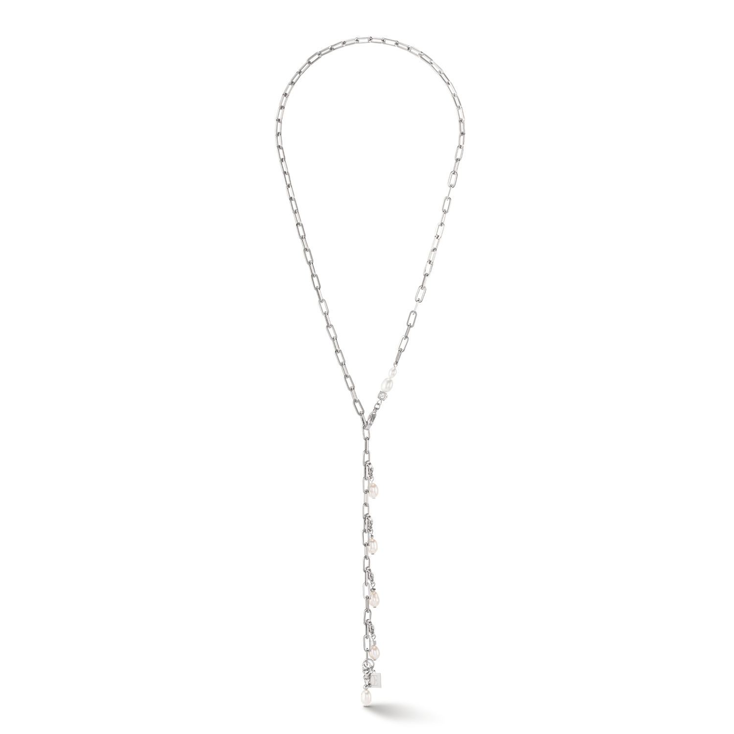 coeur-de-lion-halskette-modern-chain-s-wasserperlen-charms-silber image 1
