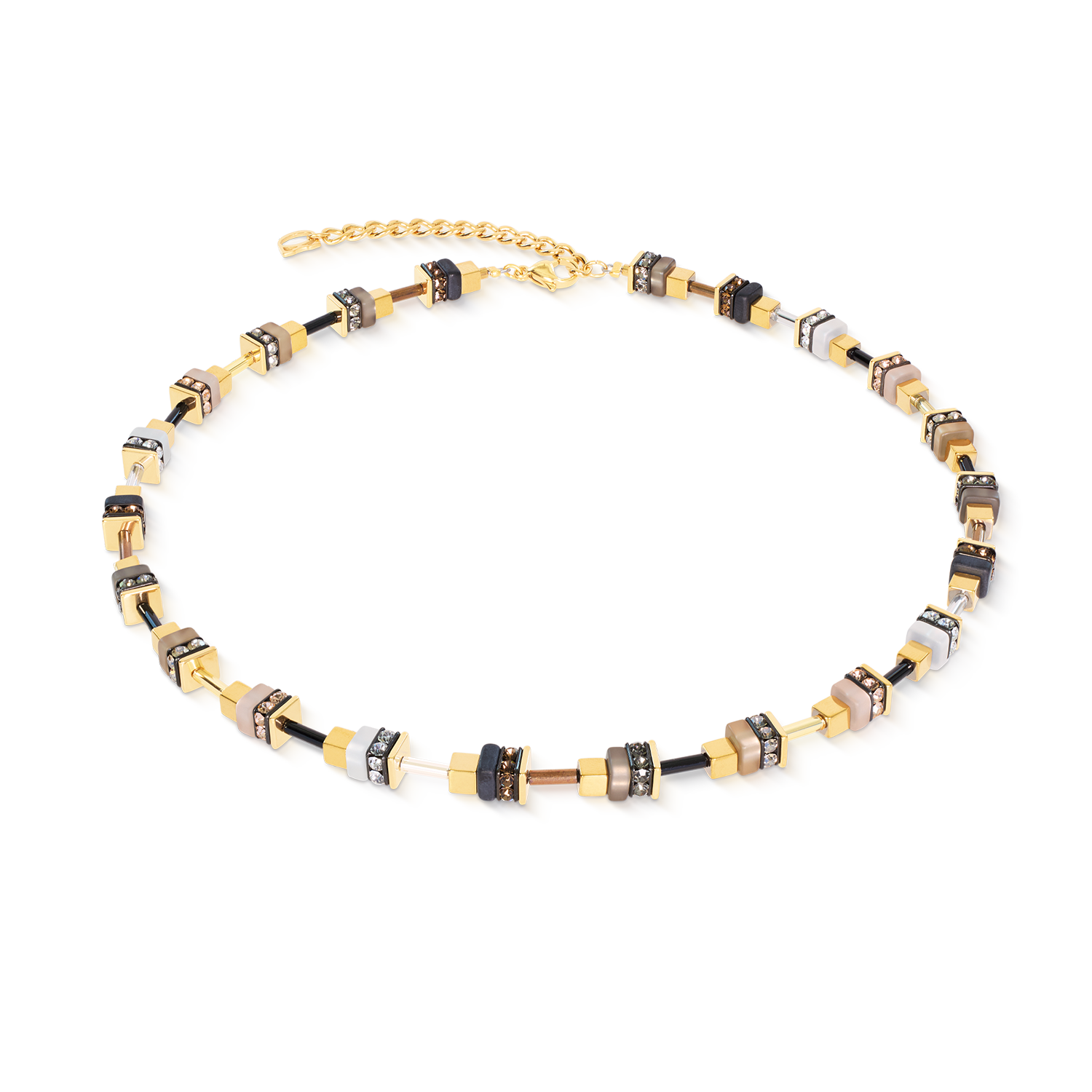 coeur-de-lion-halskette-urban-nature-cube-beige-gold-42-cm image 1