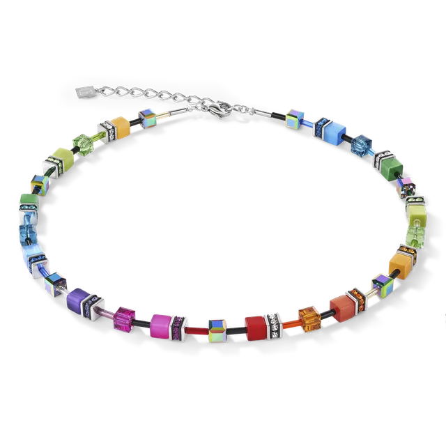 coeur-de-lion-geocube-halskette-multicolor-rainbow-handgefertigt image 1