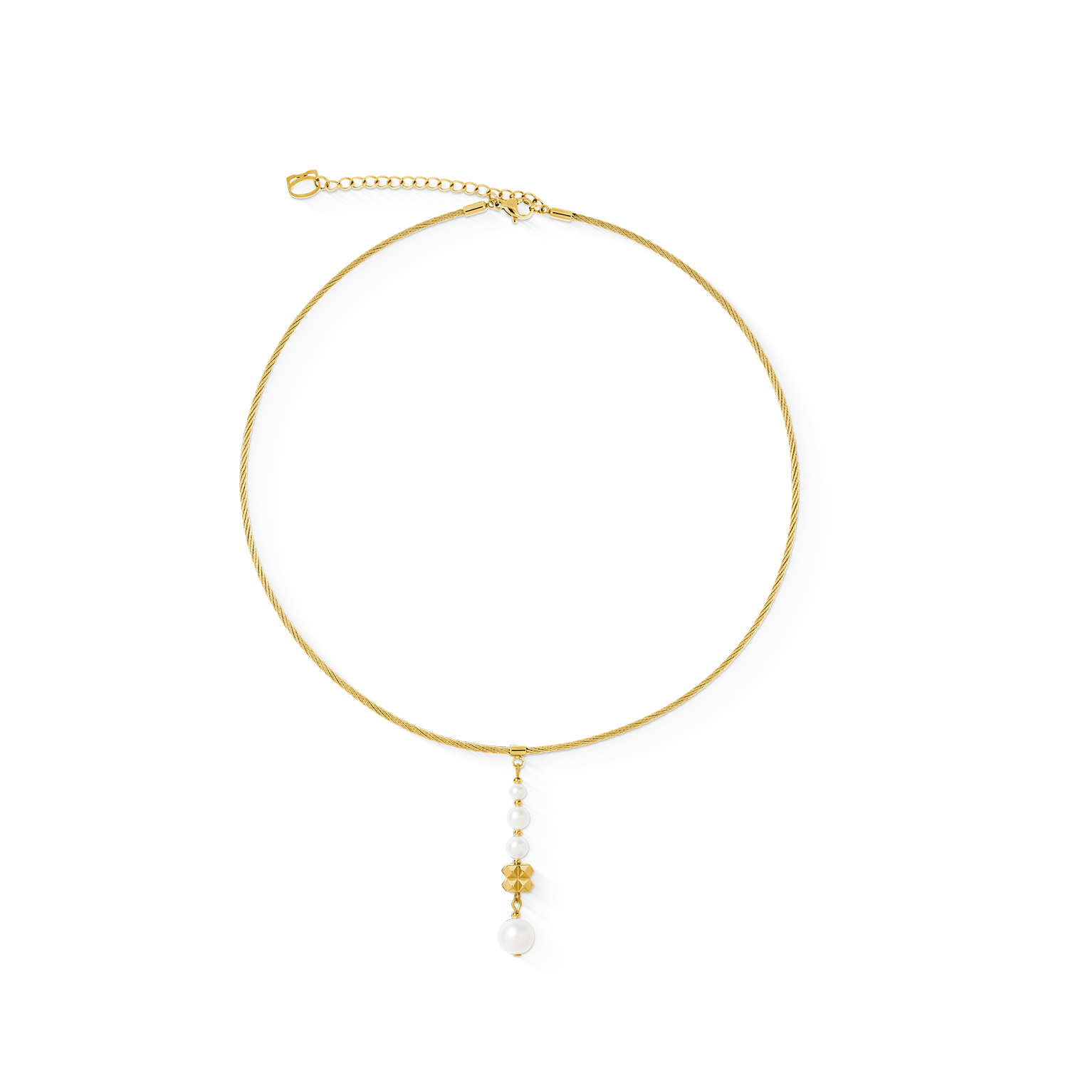 coeur-de-lion-pearl-spikes-drop-halskette-gold-mit-s-wasserperlen image 1