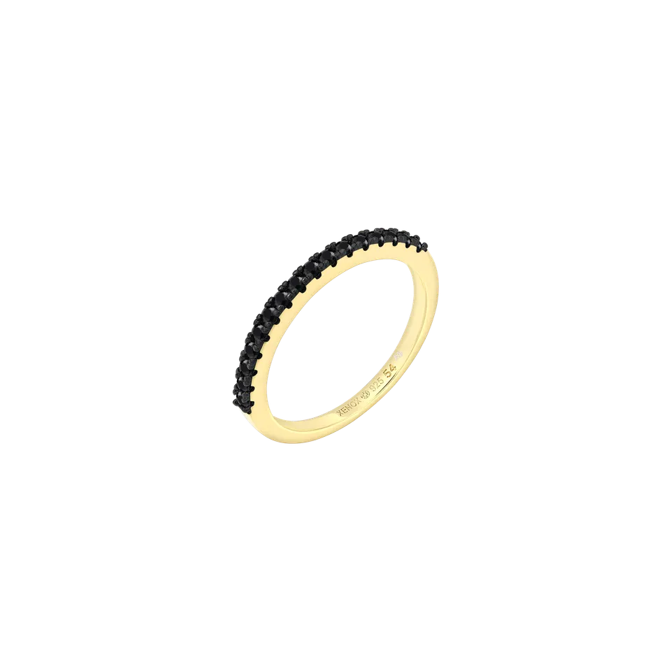xenox-grace-ring-925-sterlingsilber-18k-vergoldet-mit-schwarzen-zirkonia-xs91790 image 1