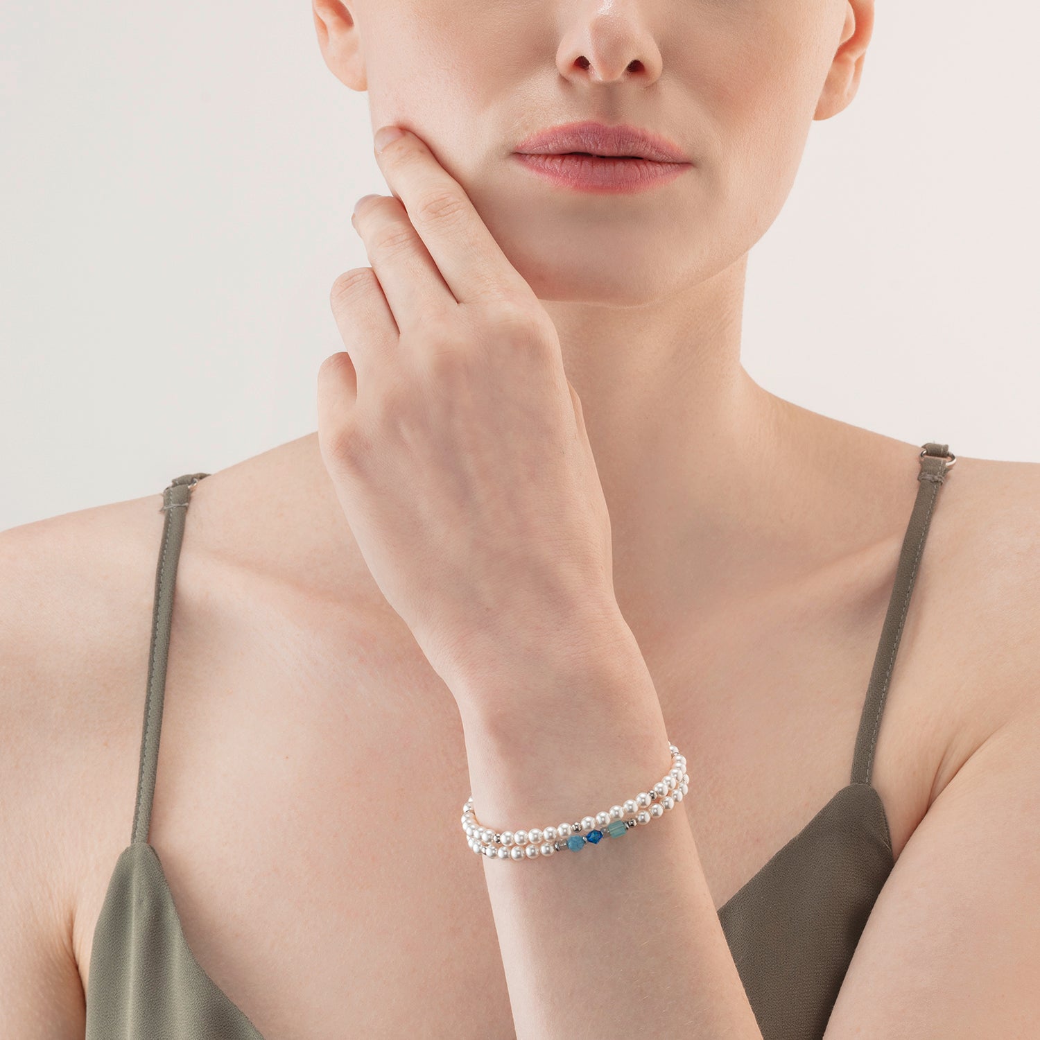 coeur-de-lion-princess-pearls-armband-wrap-around-silber-blau image 3