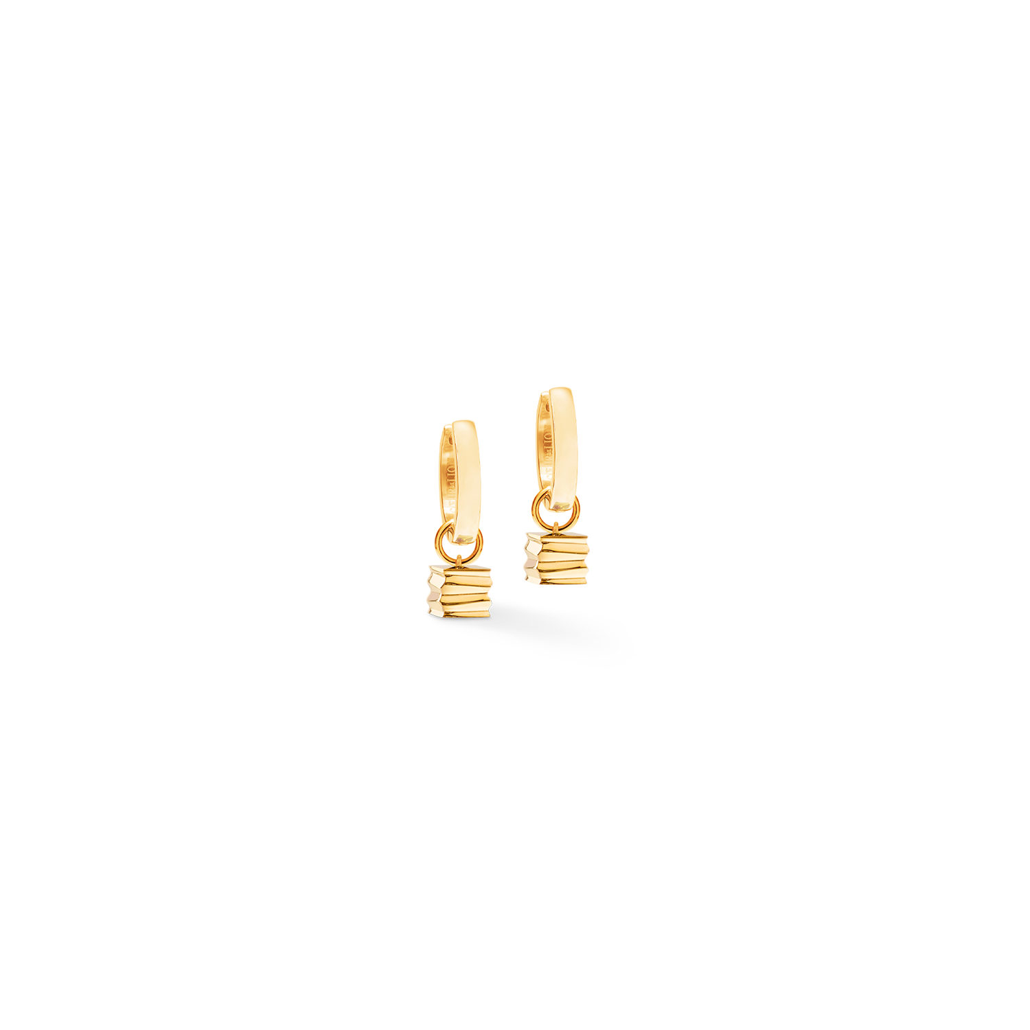 coeur-de-lion-creole-wave-cube-gold-ohrringe-25-mm-2-in-1 image 1