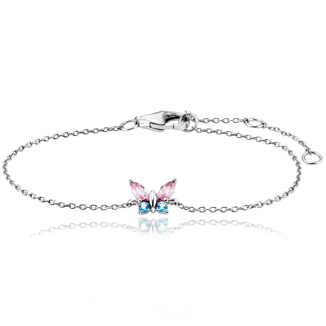 julie-julsen-kids-butterfly-armband-silber-rhodiniert-mit-schmetterling-und-4-bu image 1